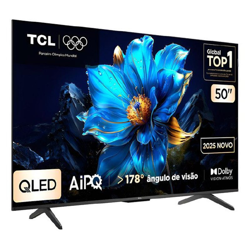 Smart Tv Tcl 50 Polegadas Qled 4k P7k Wifi Bluetooth Google Tv Hdr10+ Dolby Atmos Dolby Vi...