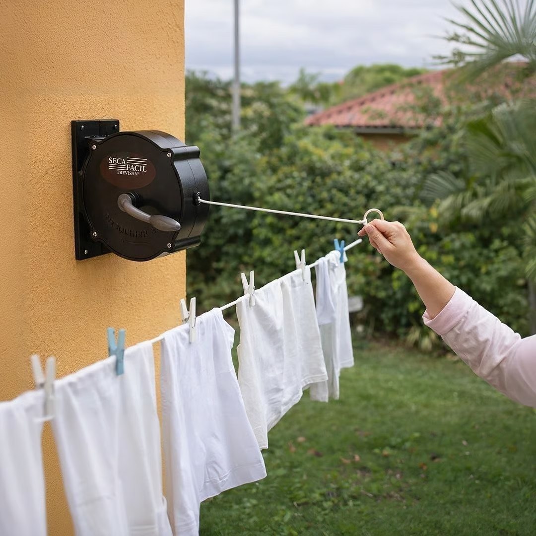 🤓Varal Roupas Retrátil Recolhível De Parede Seca Fácil 30m