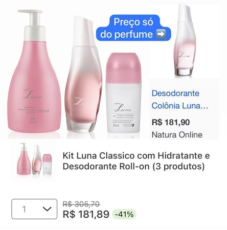 Kit Luna Classico com Hidratante e Desodorante Roll-on (3 produtos)