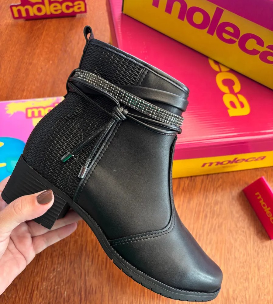 Bota Moleca Montaria Cano Curto Salto Grosso Feminina - Num. 36 ou 37