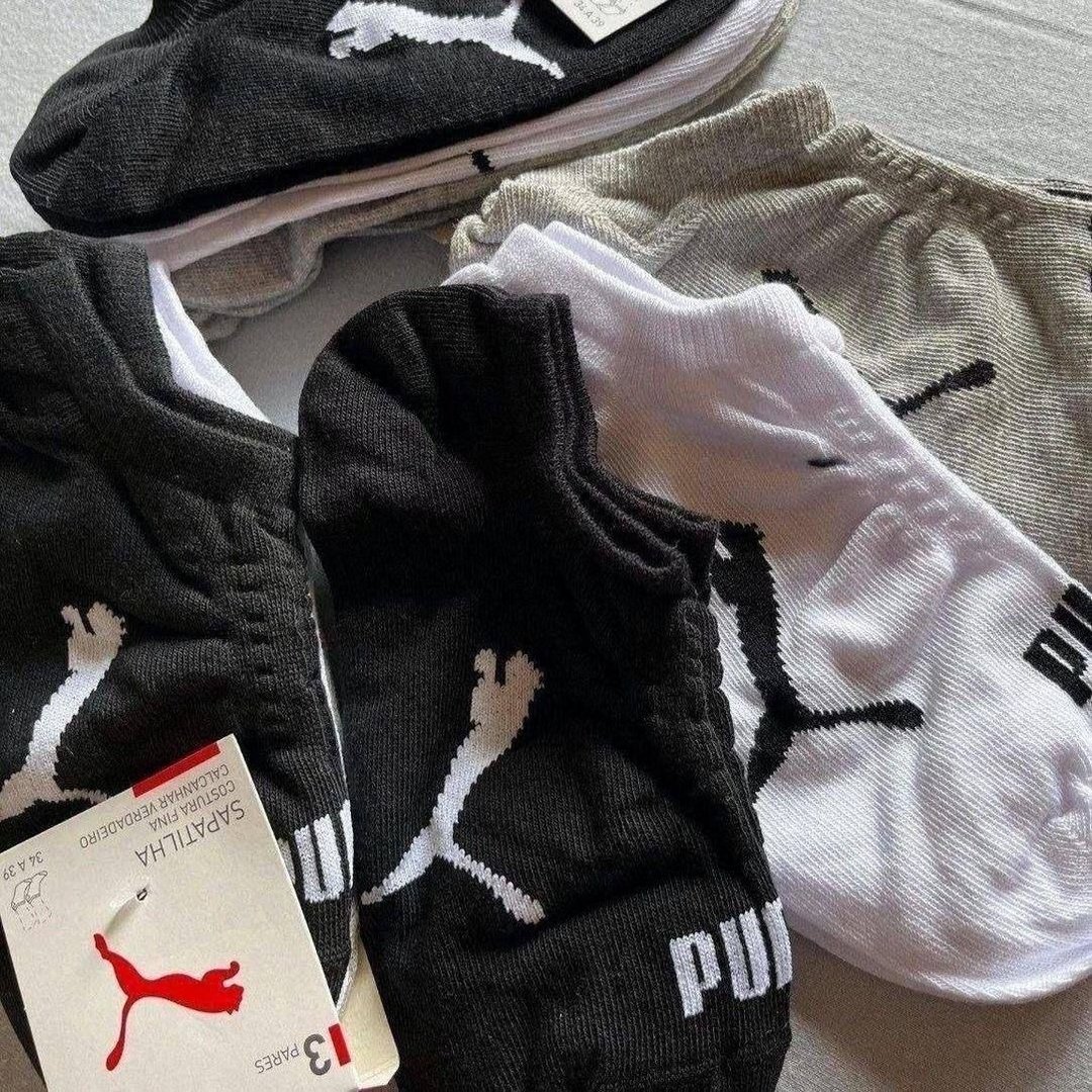 Kit 9 Pares Meias Invisível Puma Sapatilha Soquete Original