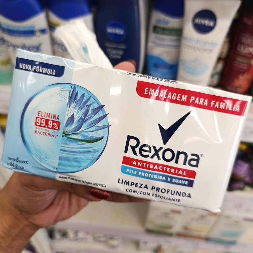 Rexona Pack Sabonete Em Barra Antibacterial Limpeza Profunda Envoltório 6 Unidades De 84G ...