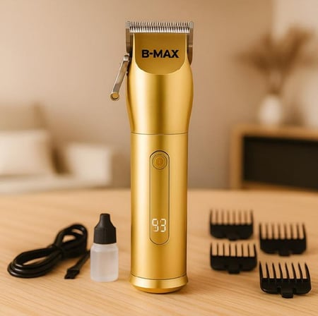 Máquina Profissional De Corte Sem Fio 4 Pentes Dourado