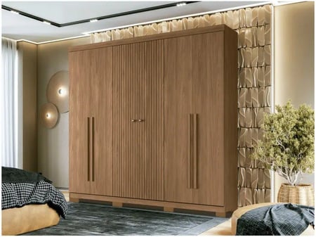 Guarda-roupa Casal 6 Portas 4 Gavetas - Santos Andira Buriti