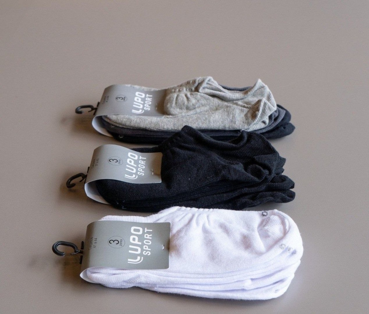 Kit De 6 Pares De Meias Masculino E Feminino Sapatilha Lupo Preto Liso 41-44