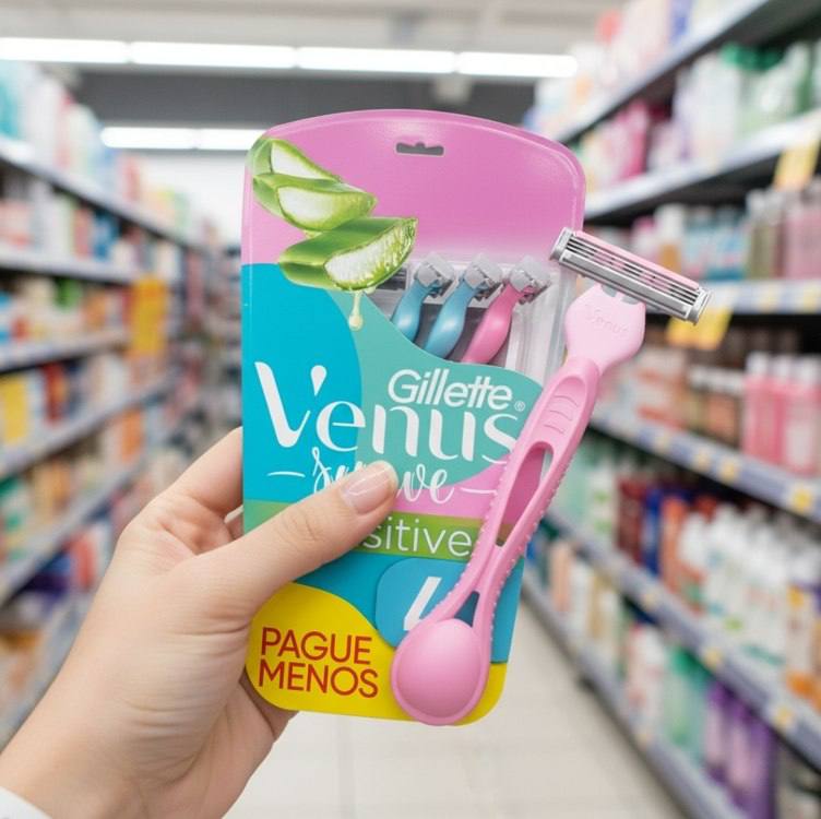 Gillette Venus Suave Sensitive Aparelho de Depilação Descartável, 4 Un