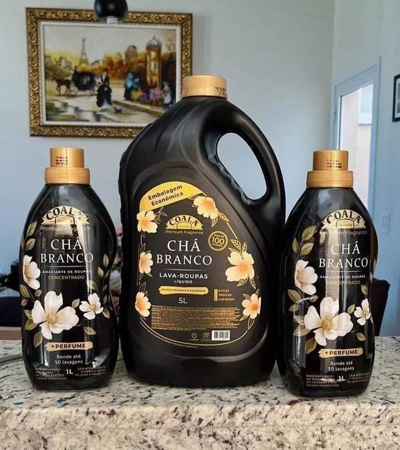 Kit Coala Laundry 1 Lava Roupas 5L + 2 Amaciantes de 1L cada - Chá Branco