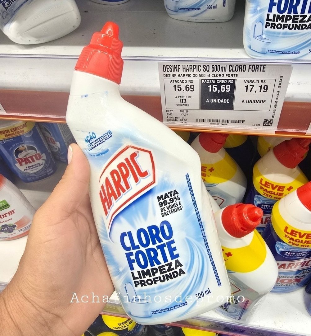 Harpic Cloro Forte, Desinfetante e Desodorizador Sanitário, 200ml