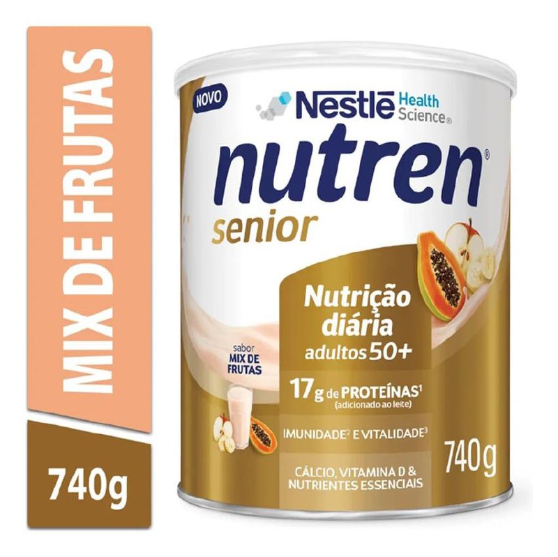 Nutren Senior 740g - Suplemento Em Pó - Nestlé Sabor Mix De Frutas