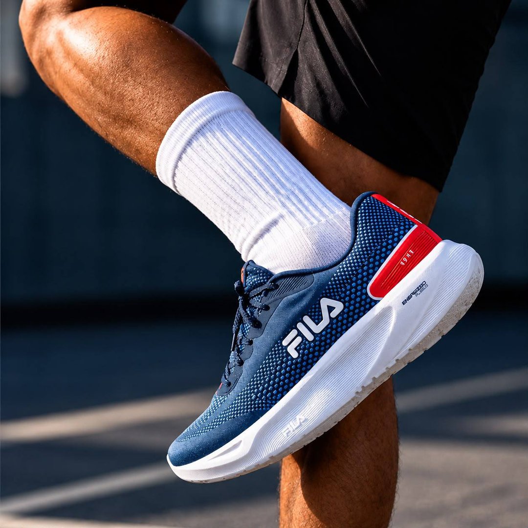 Tênis Fila Masculino Spry Esportivo Treino Corrida Academia Marinho/branco/vermelho Mesh 40
