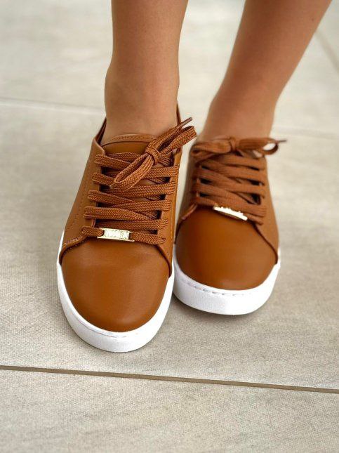 Tênis Casual Feminino Flatform Vizzano Marrom-claro Liso 35 Br