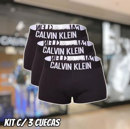 Kit 3 Cuecas Masc Trunks Recycled Intense Power Calvin Klein