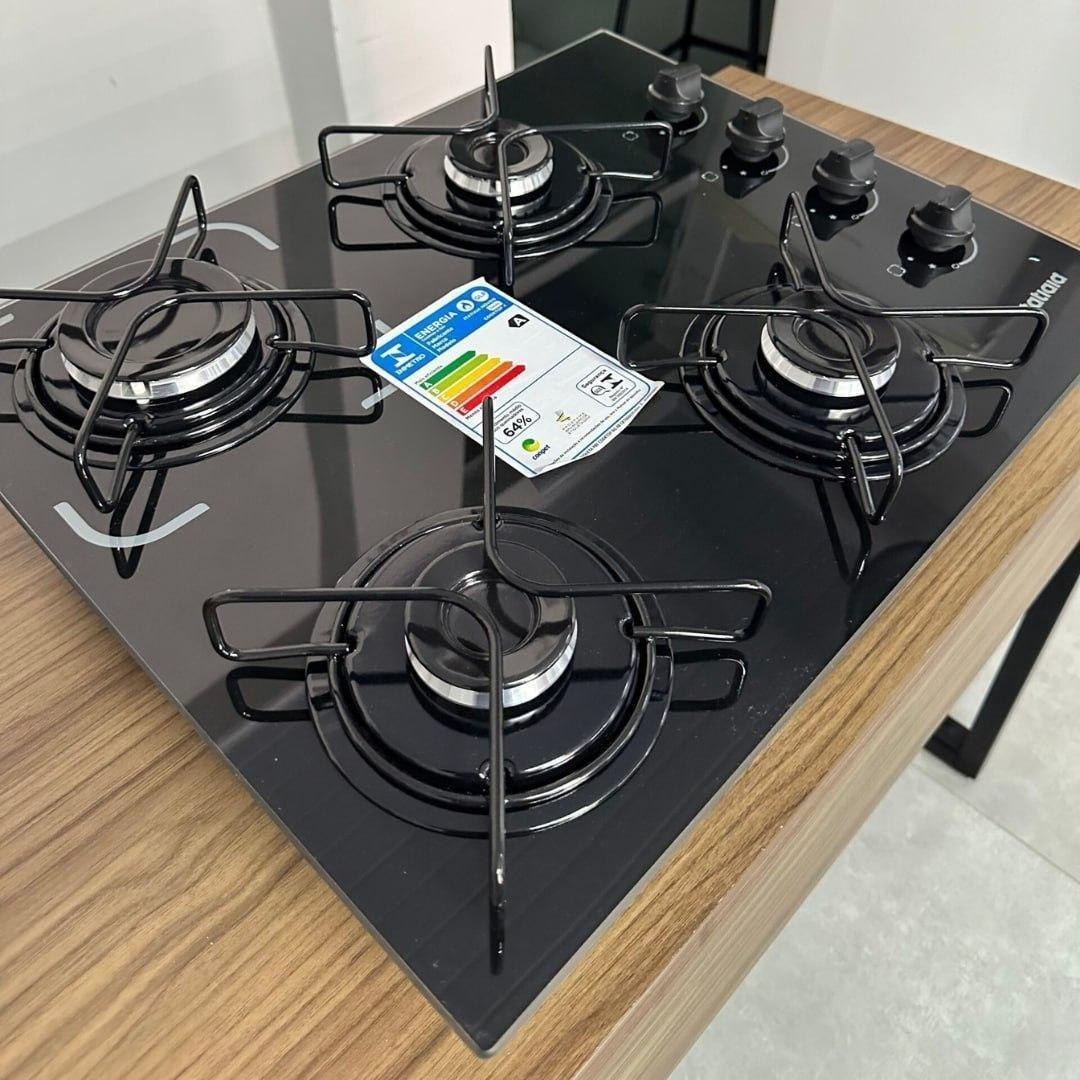 Fogão Cooktop  4 Bocas Bivolt Itatiaia Essencial Preto
