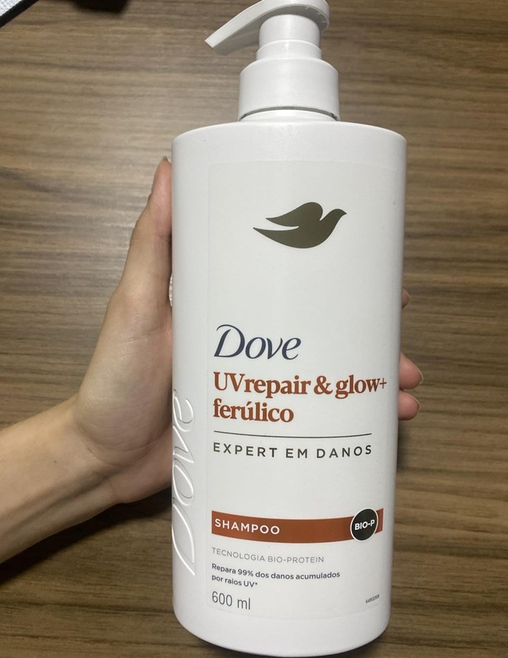 Shampoo Dove UV Repair & Glow + Ferúlico repara até 99% dos danos causados pelos raios UV ...