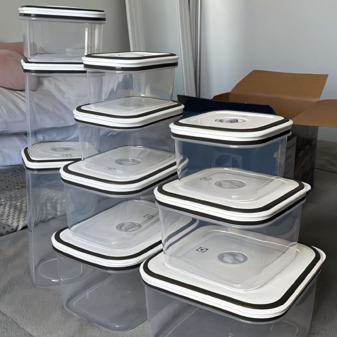 Potes Herméticos Electrolux De Plástico Branco Retangular Com 10 Unidades Transparente