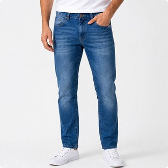 Calça Jeans Masculina Básica Polo Wear Jeans Azul Claro Slim 46