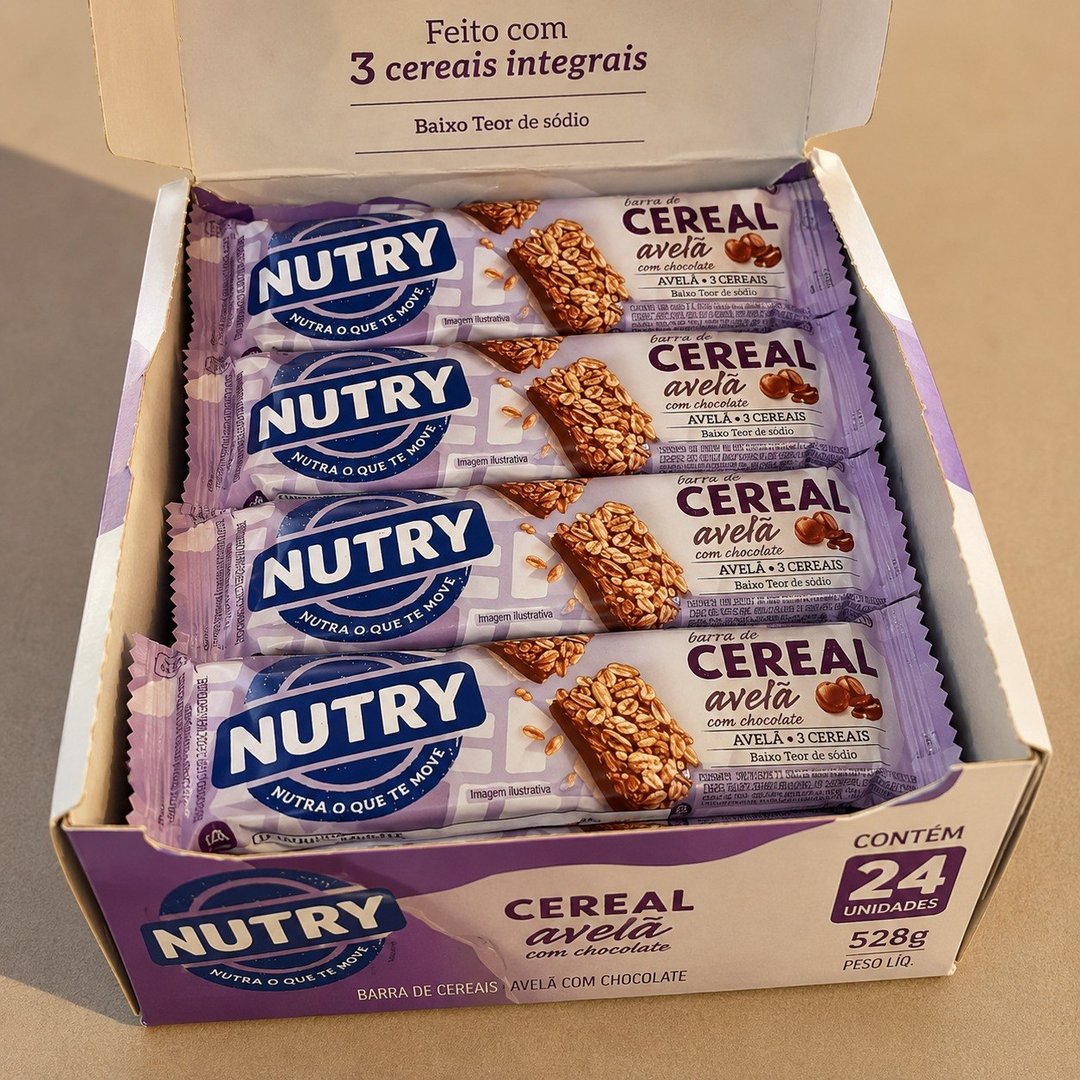 Nutry Barra de Cereais Avelã com Chocolate 22g - Display