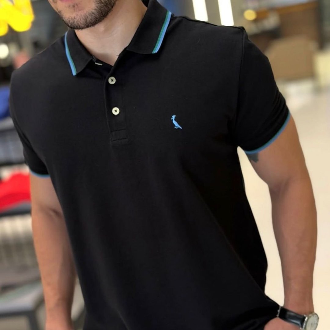 Camisa Polo Reserva Masculino Preto Curta 100% Algodão Preto N/a M Lisa