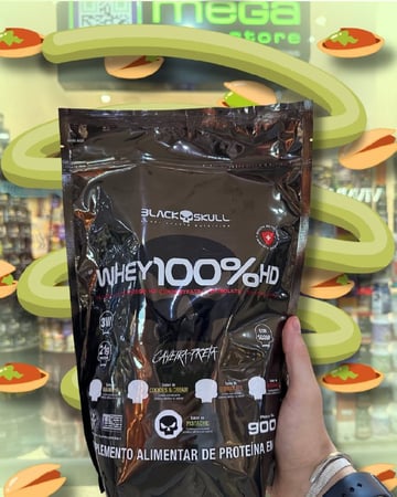 Whey 100% Hd Refil 900g Black Skull Sabor Pistache