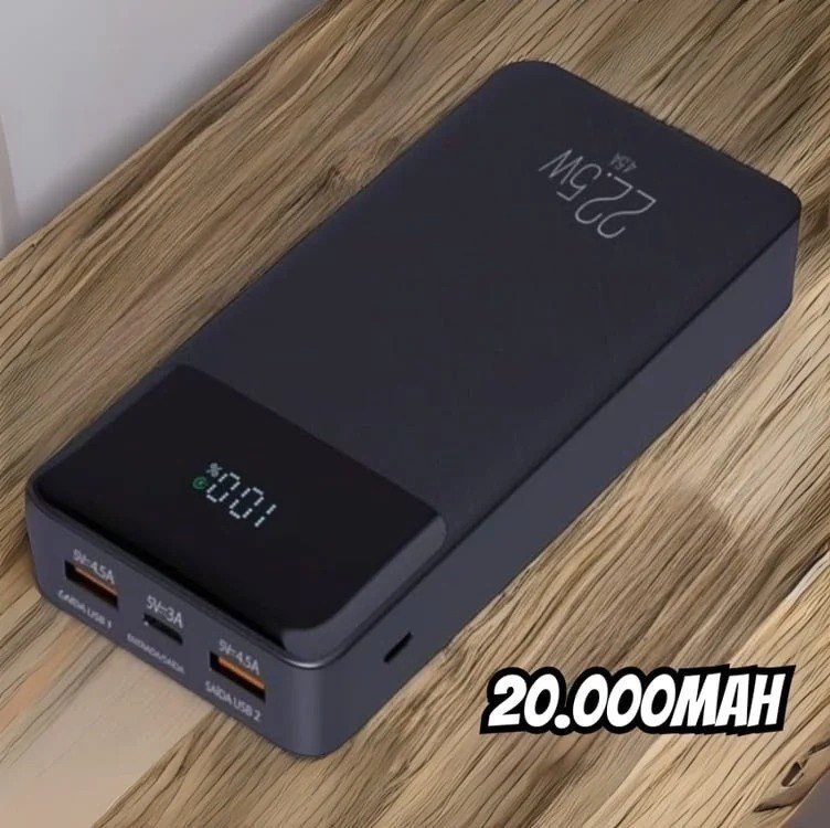 Power Bank Pro 20000mah ELG Pb200bk, Bateria Portátil Universal, Carga Rápida, Display Indicador, Entradas Micro Usb E Usb-c, 2 Portas Usb-a, Pd+qc3.0, Preto