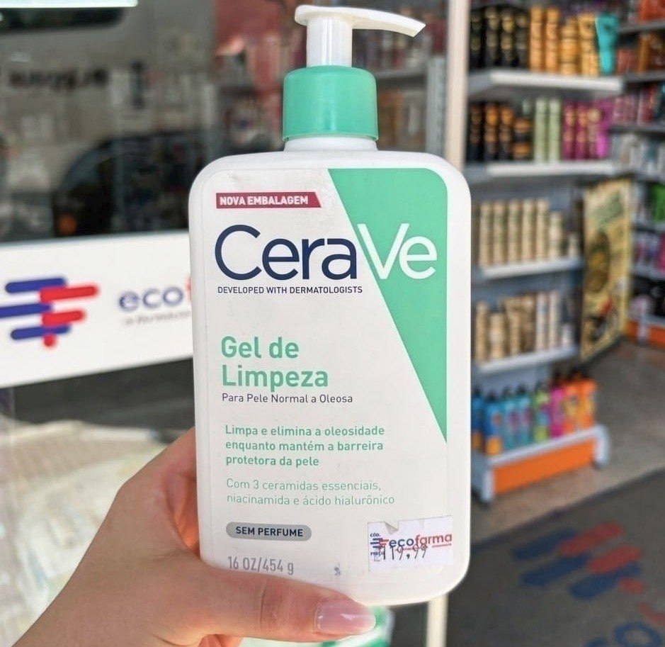 Gel de Limpeza Facial Pele Oleosa 3 Ceramidas e Niacinamida CeraVe 454g