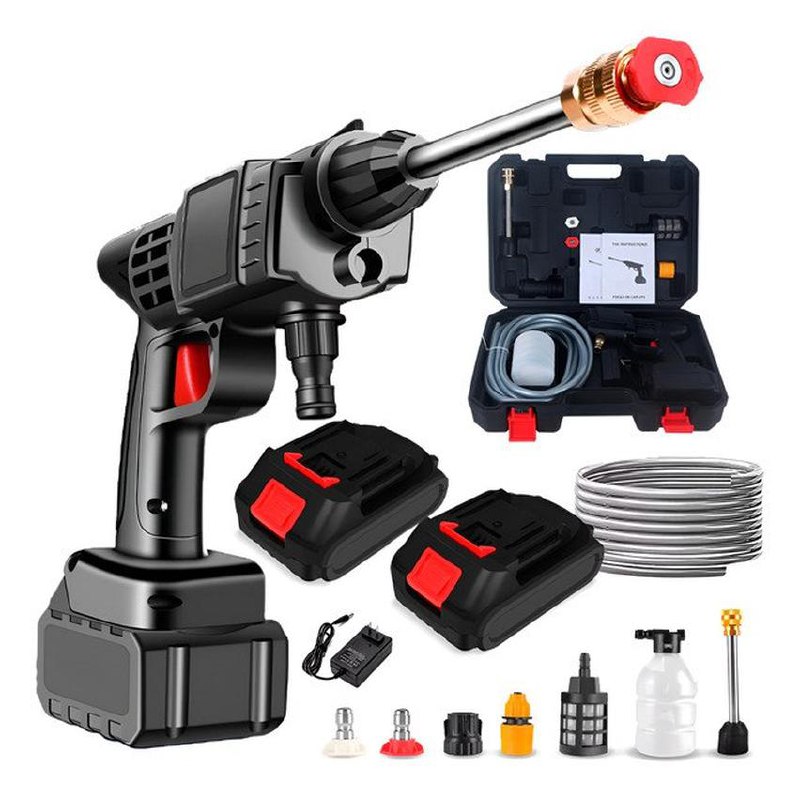 Lavadora Lava Jato Portátil Pressão 2 Baterias + Maleta