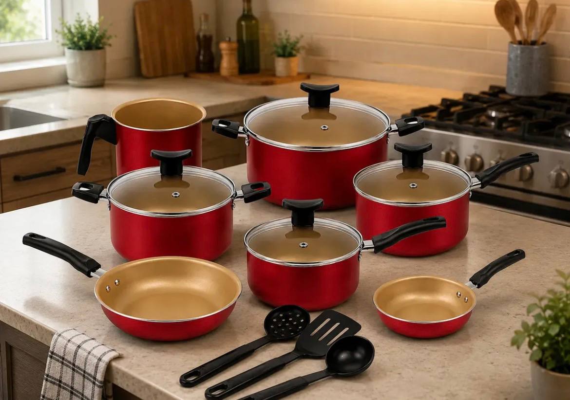 Conjunto Panelas Antiaderente 10 Peças Teflon Várias Cores
