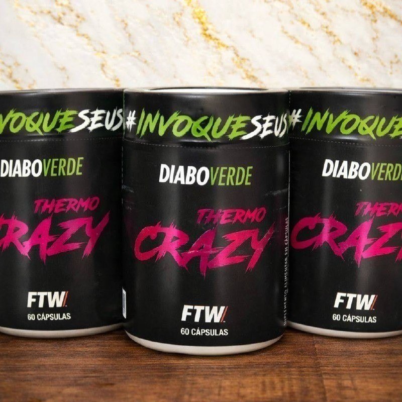 FTW Thermo Crazy Diabo Verde, Suplemento Alimentar com Cafeína, Taurina e L-Carnitina (60 Cápsulas)
