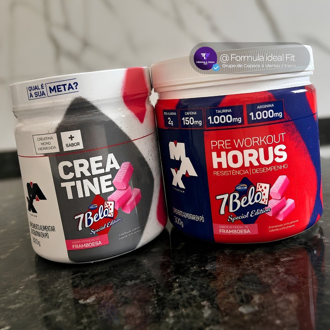 Kit Pré Treino Hórus 7 Belo + Creatina 7 Belo Max Titanium 300g
