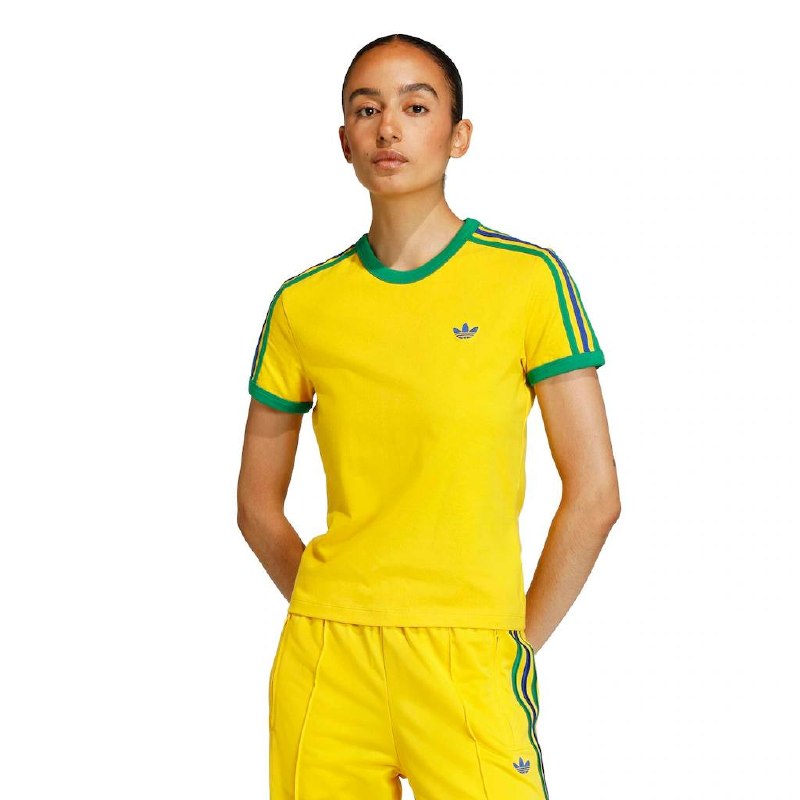 Camiseta Brasil Slim Três Listras adidas Feminina