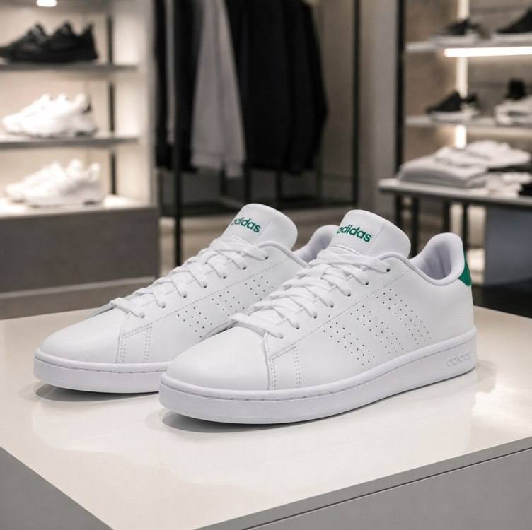 Tênis Masculino E Feminino Advantage 2.0 adidas Branco E Verde Liso 36 Br