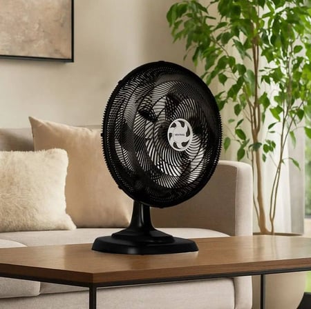 Ventilador Oscilante De Mesa Ventisol Turbo 6 Pás 50cm Preto