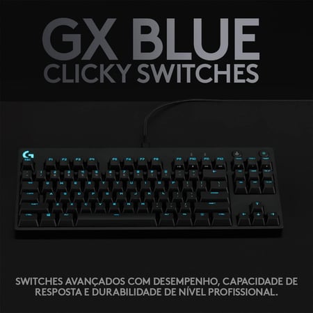Teclado Mecânico Gamer Logitech G PRO com Layout US, RGB LIGHTSYNC, Design TKL, Cabo Desta...
