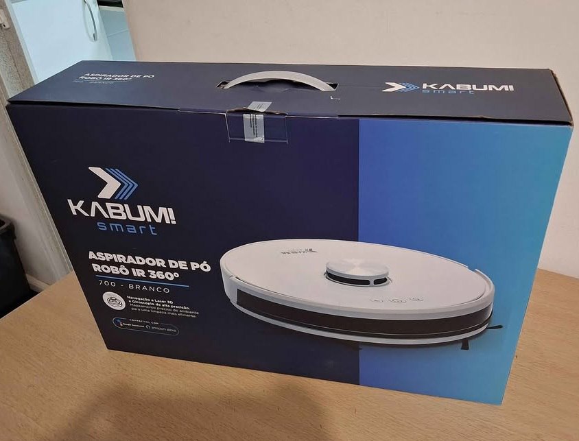 Aspirador Robô KaBuM! Smart 700 Mapeamento a Laser 3D Controle via Aplicativo, Alexa e Goo...