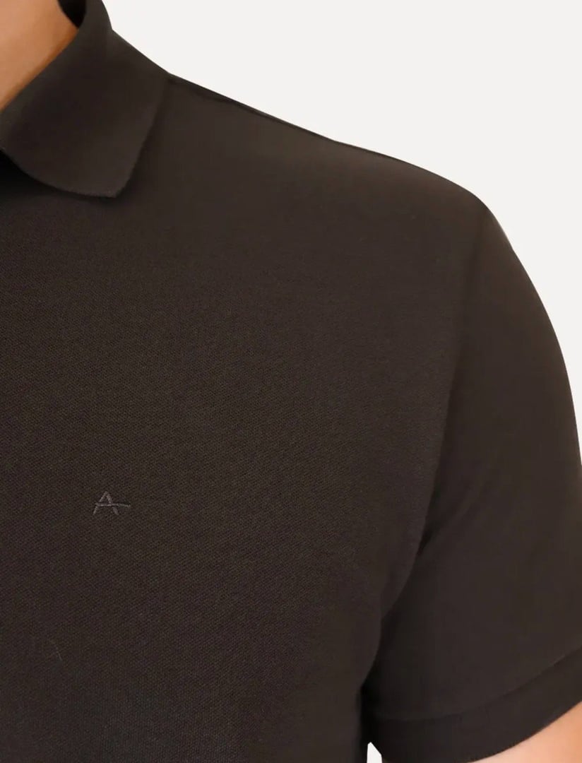 Polo Aramis Masculina Piquet Basic Marrom L/g