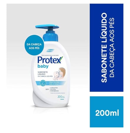 Sabonete Líquido Infantil para bebês Protex Baby Delicate Care 200ml