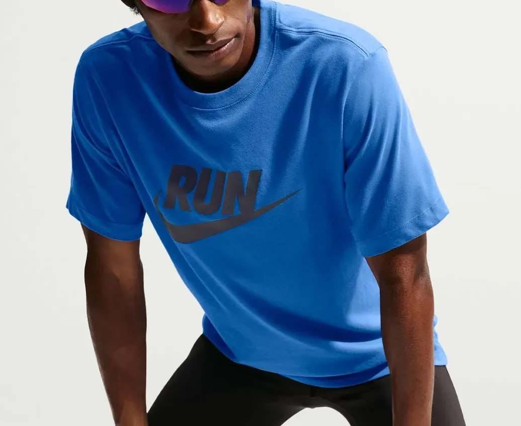 Camiseta Dri-fit Nike Run Swoosh Masculina Azul/preto M