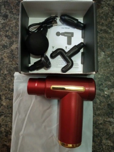 Massageador Pistola Muscular Profissional 6 Velocidades 4 Ponteiras Alívio Dores Relaxamen...