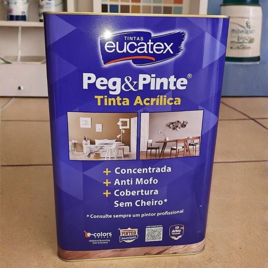 Tinta Eucatex Acrilica Pintura Parede Peg E Pinte 18 Cores