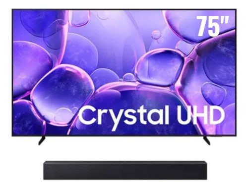 Samsung Combo Smart TV 75" UHD 4K U8100F + Soundbar Samsung HW-B400F