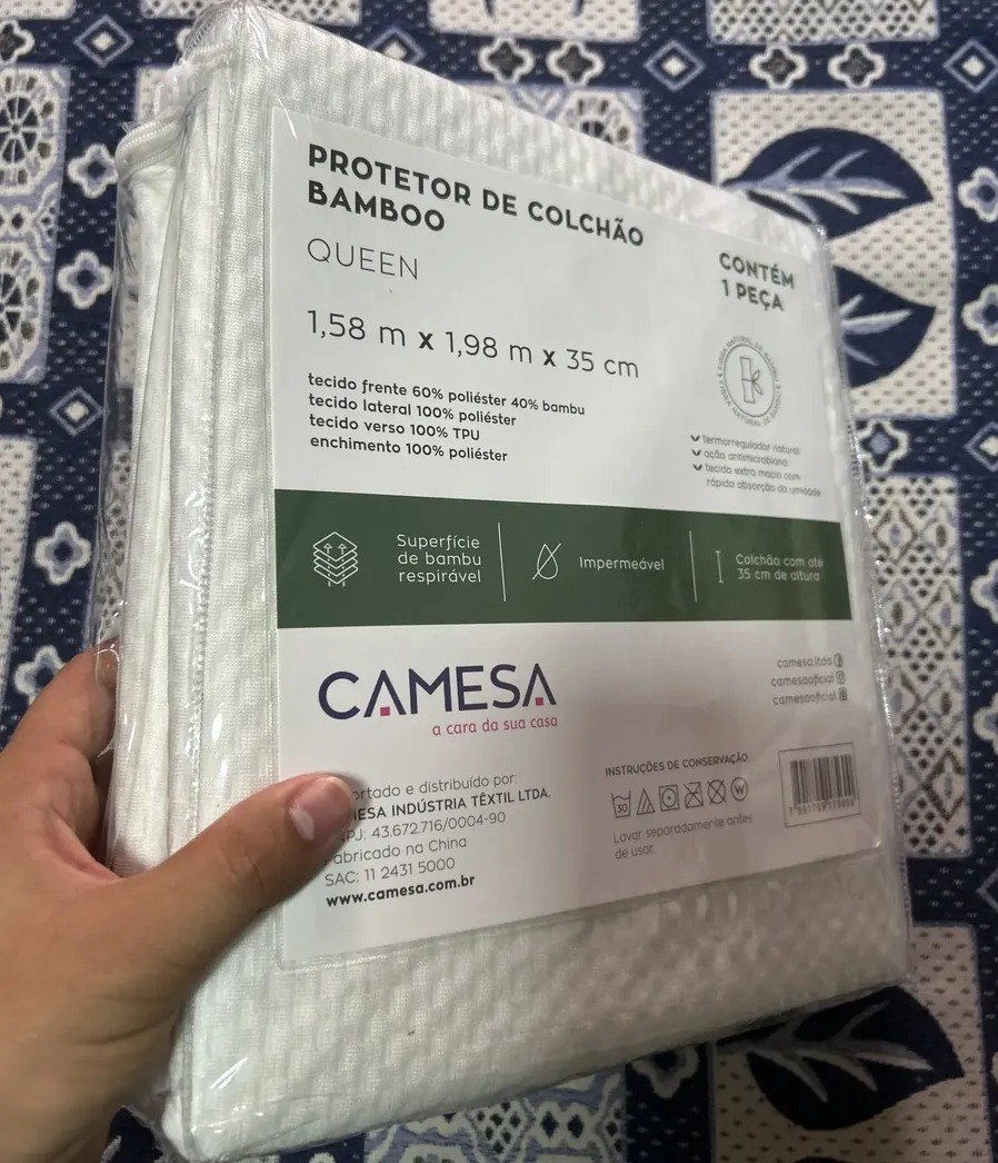 Protetor De Colchão Queen Impermeável Bambu Camesa