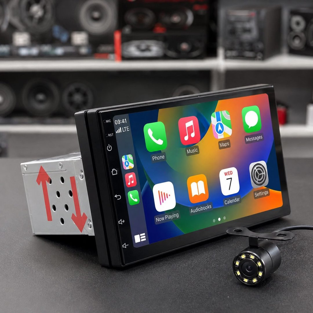 Central Multimídia Mp5 1 Din Carplay Android-auto 7'+ Cam Ré Kit Multimidia Carplay