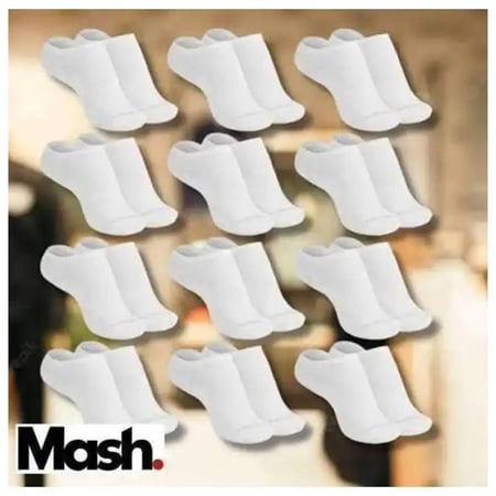 Kit 12 Pares Meias Esportivas Invisíveis Sem Felpa Mash