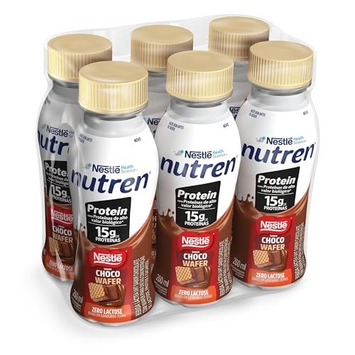 Bebida Láctea Nutren Protein 15g de proteínas Chocowafer 260ml - Pack com 6 unidades
