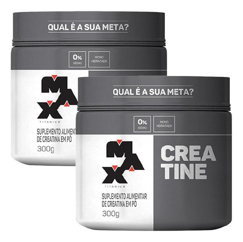 Kit 2x Creatina 300g Max Titanium Monohidratada Em Pó Sem Sabor