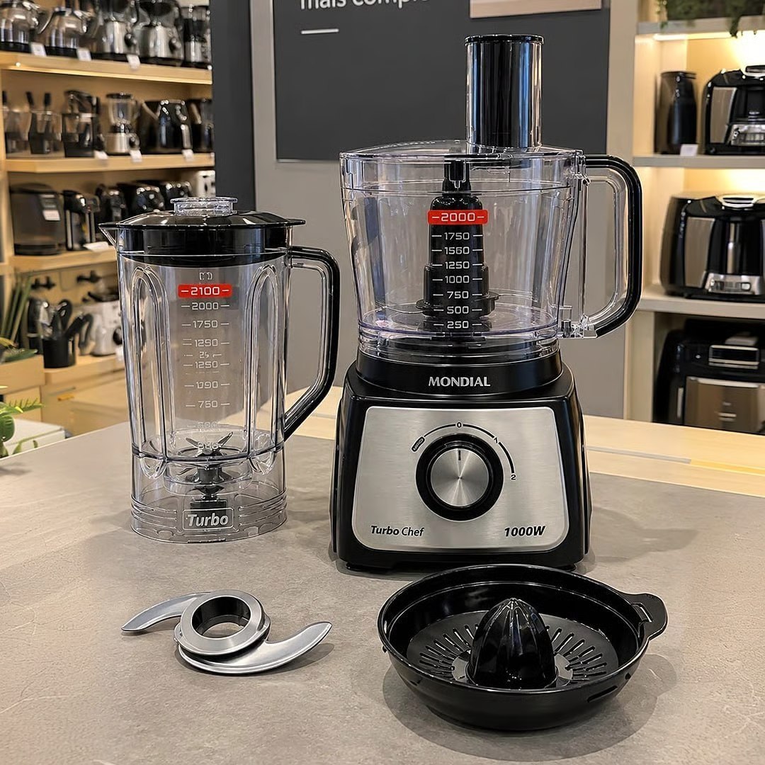 Multiprocessador Turbo Chef 3 Em 1 Mondial 1000W MPB-02-BE