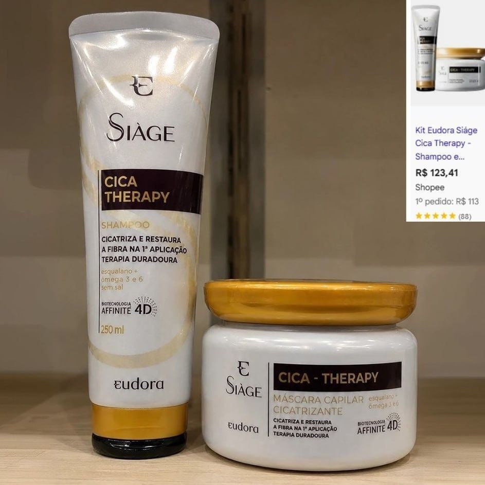 Kit Eudora Siage Cica-Therapy Shampoo 250ml + Máscara 250g