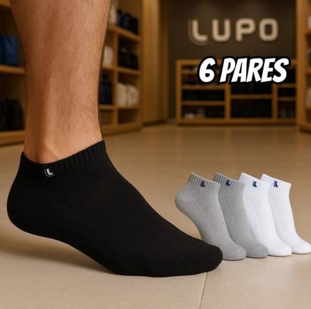 Kit 6 Pares Meias Lupo Soquete Cano Baixo Academia Original