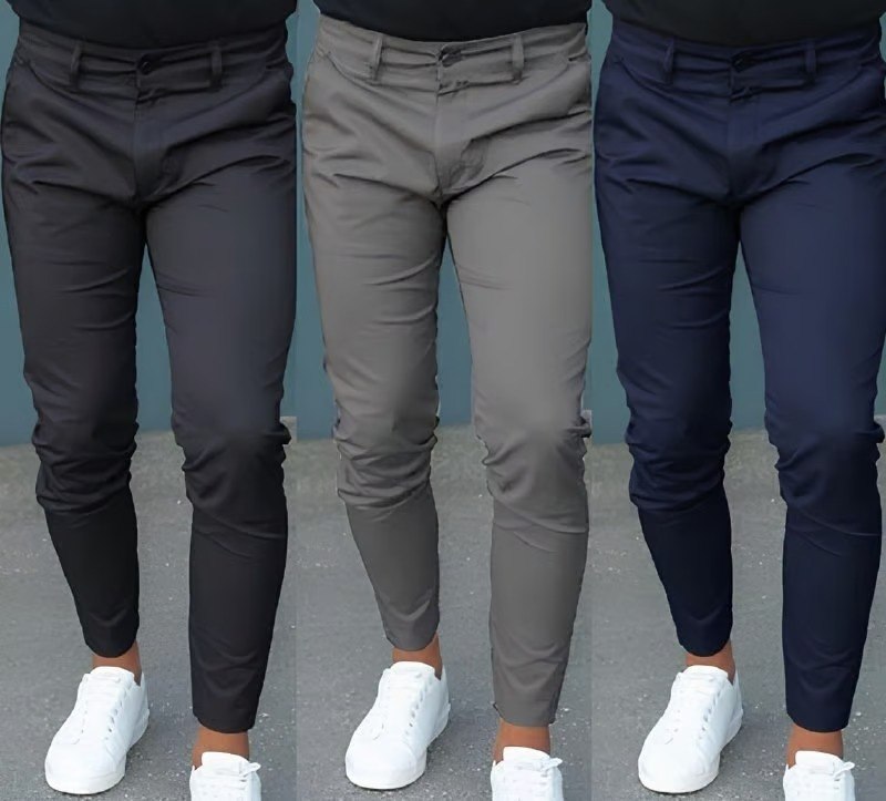 Kit 3 Calça MAXIMUS Esporte Fino Sarja Slim Elastano Masculina Tam. 38 ao 48 - 8 cores