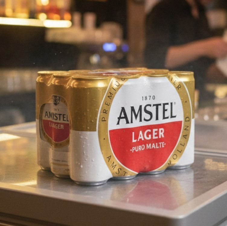 Amstel Cerveja Lager Puro Malte, Lata 350ml, Pack 12 Unidades